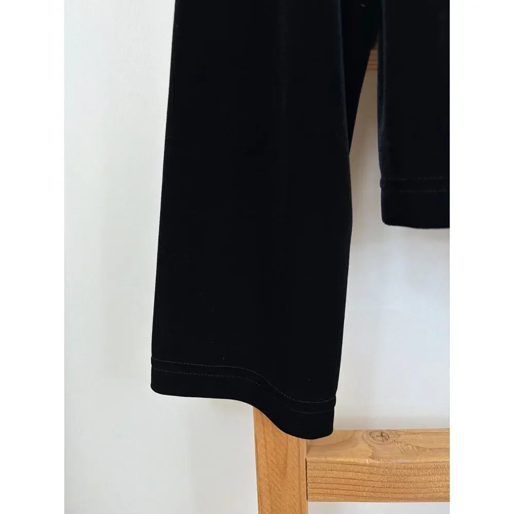 NWT AKS by Amy K Su Black Velvet Ruffled Collar Deep V Neck Top Size XL